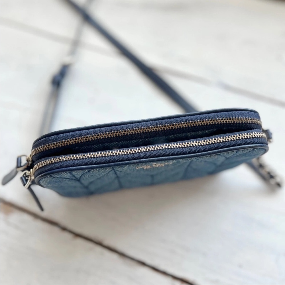 kate spade Denim Blue Quilted Crossbody Bag with Navy Trim - Picture 6 of 13
